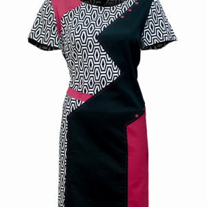 Green _ Country black _ white dress with red _ black patch Kes 4,000